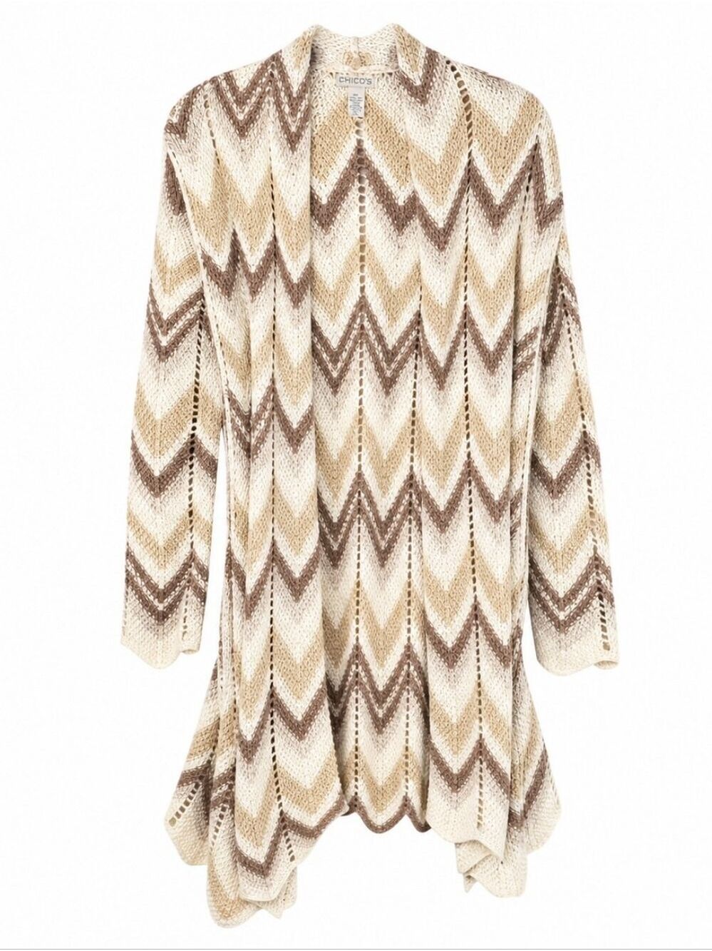Lucky Brand Cream Tan Open Knit Sweater Wool Blend Women's Medium